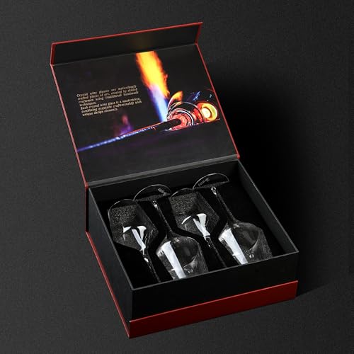 Set 4 Bicchiere vino rosso 400ML Bicchieri di vino originali senza piombo design, Perfetti per la Casa, Ristoranti e Feste, Lavabili in Lavastoviglie, Gambo Lungo, Unici,eleganti (9.5cm/W x 24.13cm/H) - immagine 4