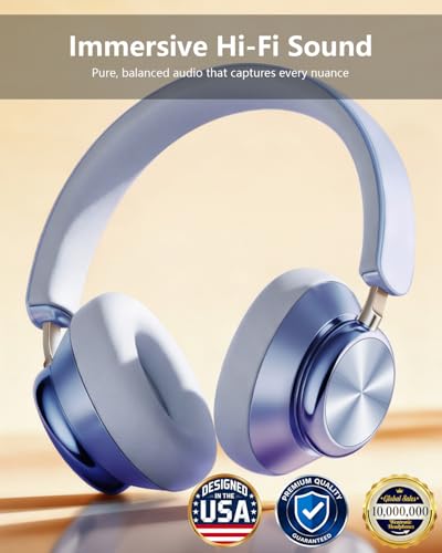Image of Wentronic Y03 Bluetooth Headphones Wireless Active Noise Cancelling Over Ear Headphones 48 Hours Playtime High Sound Quality 6 EQ Music Mode Headphones with Soft Ear Cushion - Blue