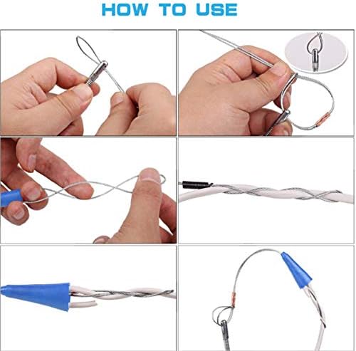 65 Feet Fish Tape Wire Puller Through Wall, Electrical Fish Tape Pull Push Kit