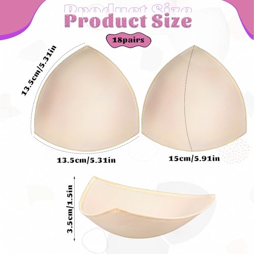 18 Pairs Bra Pads Inserts Removable Triangle Push Up Cups Breast Enhancers Inserts for Women Sports Bras Swimwear Yoga4