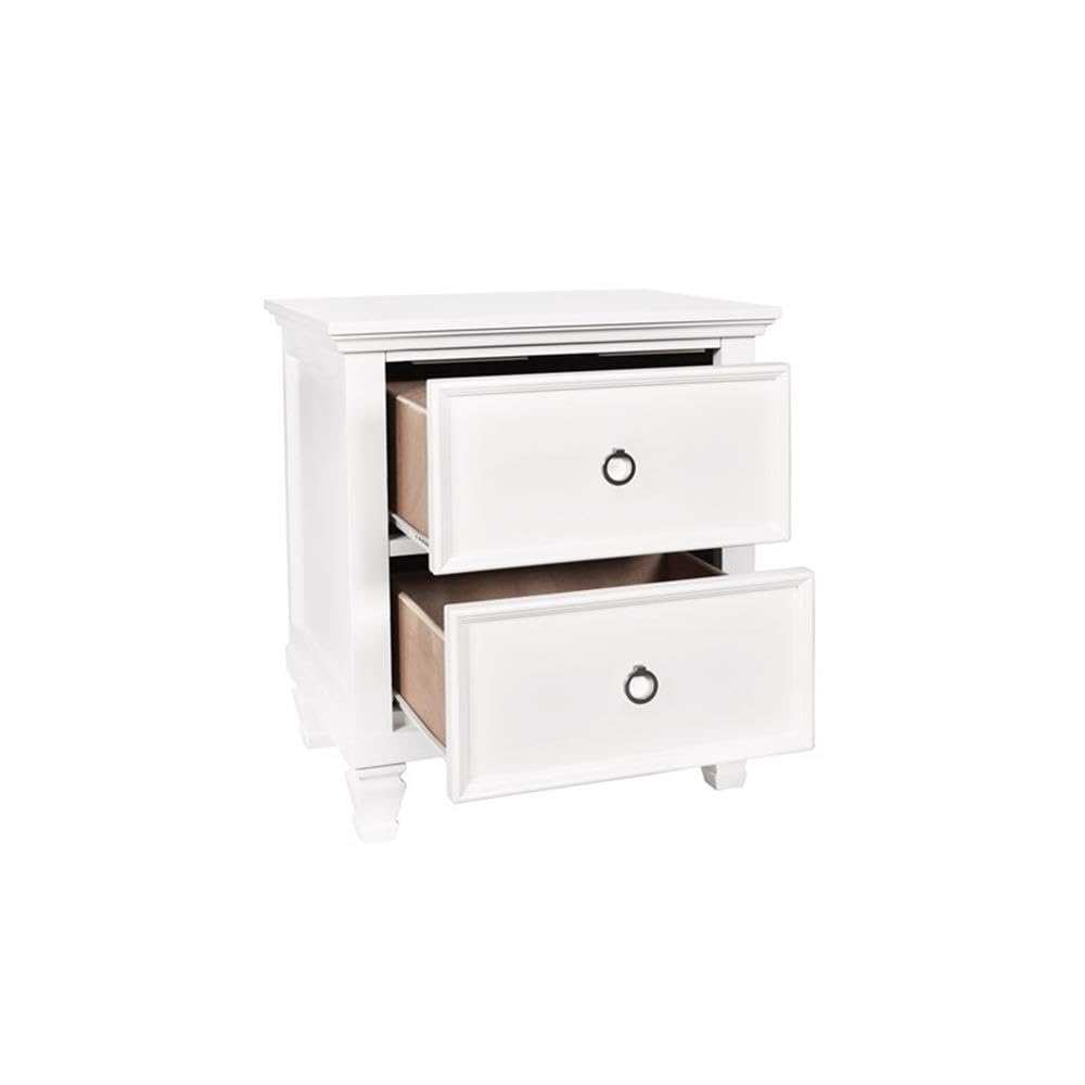 Amazon.com: New Classic Furniture Tamarack Wood 2-Drawer Nightstand, White  : Home & Kitchen