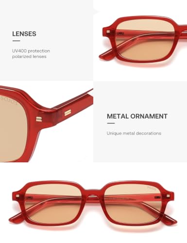 Image of SOJOS Trendy Rectangle Polarized Sunglasses Womens Mens SJ2610