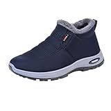 Womens Winter Snow Boots Warm Sheepskin-lined Orthopedic Shoes Slip on Ankle Sneakers with Arch Support Comfortable Lightweight Waterproof Walking Fur Fuzzy Thermal Soft Booties Outdoor Hiking Shoes