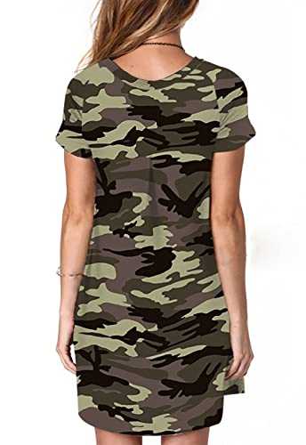 Image of Alaster Women's Casual Summer T Shirt Dress Loose Short Sleeve Tunic Dress with Pocket for Women