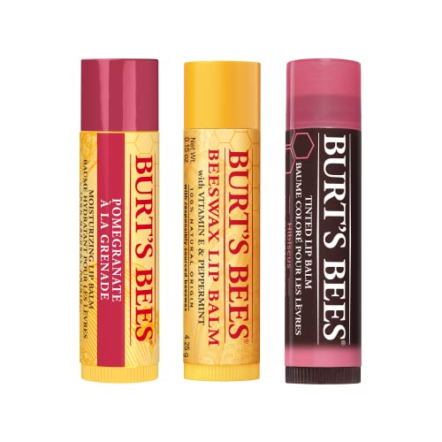 Burt's Bees Lip Balm Gift Set, Beeswax Lip Balm, Pomegranate Lip Balm, Hibiscus Tinted Lip Balm, Balm Jar, 3x4.25g - Image 3