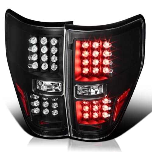 Spec-D Tuning Black Housing Clear Lens LED Tail Lights Compatible with 2009-2014 Ford F-150, Left + Right Pair Assembly