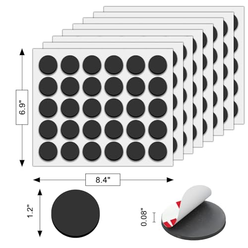 Image of Towjug Magnetic Dots with Adhesive Backing (Diameter 1.2 inch x 0.08 inch), 240 Pieces Anisotropy Circle Magnets for DIY, Art Projects, Whiteboards & Fridge