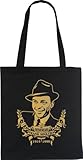  WIZUALS In Memoriam FRANK SINATRA Designer Fun Beutel tote bag Baumwolltasche, schwarzgold