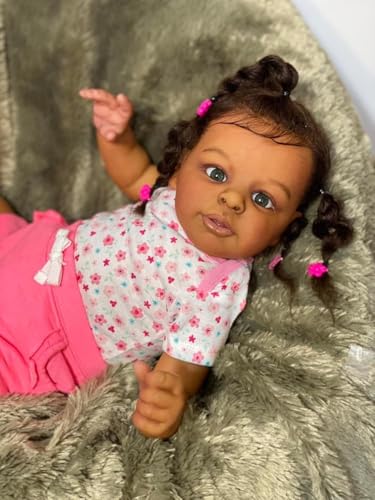 Muñeca Reborn Bebé Realista 60 cm Piel Caramelo miniatura 2