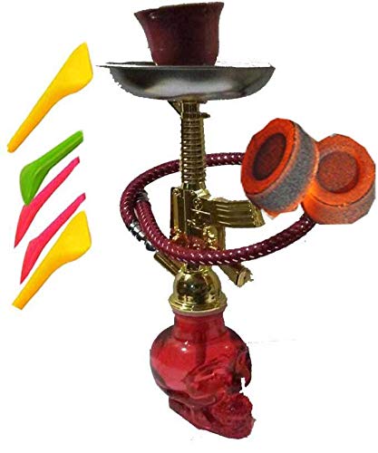 Mini Smoking Hookah Shisha Plus 5 Mouth Tips 8 Inches Height Different Styles Skull or Vase Mini Hookah