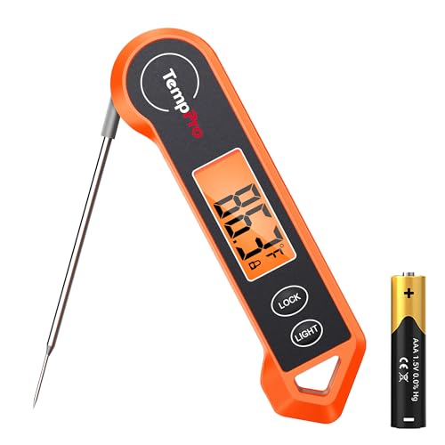 ThermoPro Digital Instant Read Meat Thermometer for Grilling Waterproof Kitchen Cooking Food Thermometer with Ambidextrous Backlit for BBQ Grill Smoker Oil Fry Candy Thermometer
