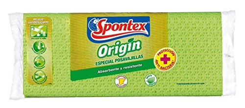 Spontex Origin - Bayeta absorbente de celulosa especial posavajillas, antibacterias, modelos surtidos - [pack de 3]