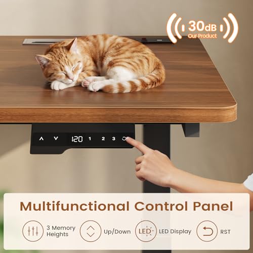 Image of SEDETA Standing Two Person Desk with 4 Drawers, 2 Power Outlets, CPU Stand