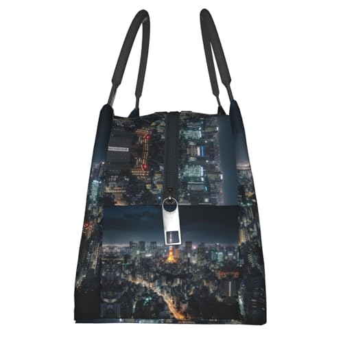 Insulated Lunch Box Tokyo City Lunch Bag for Women Men Cooler Bag Lunch Tote Bag for Picnic Work