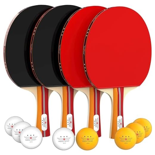 NIBIRU SPORT Professional Ping Pong Paddles Set of 4 - Table Tennis Paddles Set of 4 with 8 Balls and Carry Bag/Storage Case - Table Tennis Equipment & Ping Pong Accessories