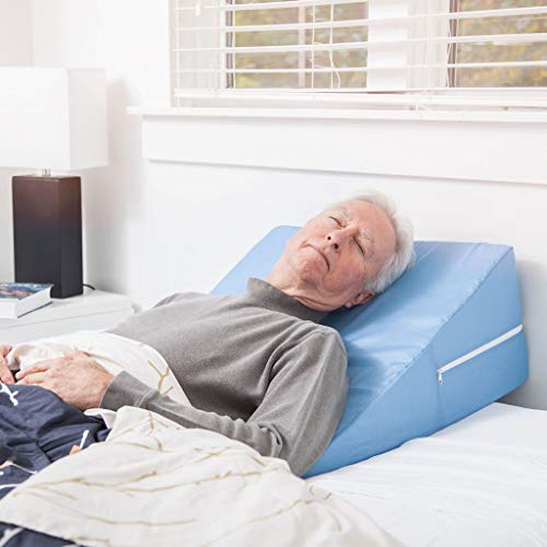 Image of DMI Bed Wedge Pillow and Triangle Wedge with Elevated Incline for Neck Pain, Headaches, Reflux, Shoulders, Back Pain, Foot Support, Knee Pain or Restless Leg Syndrome, 24x24x12 inches, Blue