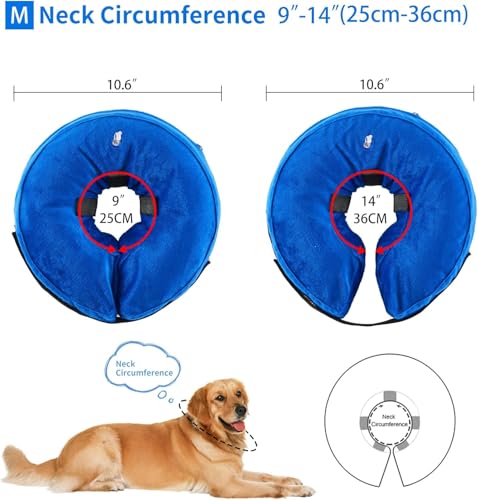 Halskrause Hund,Leckschutz Hund,Weich Einstellbar Hundekragen Leckschutz,Blockiert Nicht die Sicht,für Genesung nach Operationen oder Wunden für Hunde,Anti-Bite/Lick(Blau M)