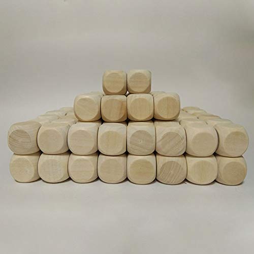 100 Pcs Blank Wooden Dice Unfinished Square Blocks 6 Sided Wood Cubes With Rounded Corners For Diy Craft Projects (16Mm) #TOP1