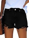 GRAPENT Women's Casual High Waisted Ripped Stretchy Denim Cut Off Hot Short Summer Jean Shorts Alway