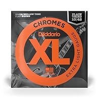 MELLOW TONE - XL Chromes are a flat wound electric guitar string, which provide a mellower tone than round wound strings. SMOOTH, WARM TONES - Chromes’ stainless steel flattened ribbon wrap wire is precisely polished for unparalleled smoothness and t...