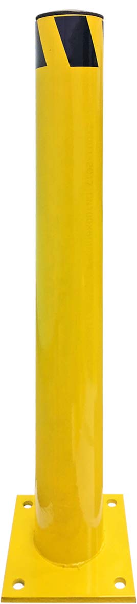 Electriduct 1-Foot Steel Safety Bollard Post - Yellow Parking Lot Barrier