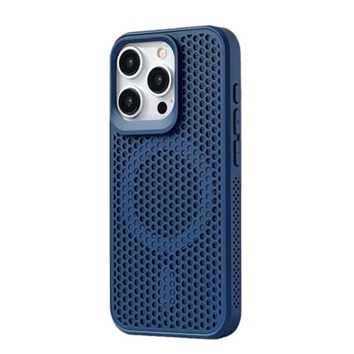 いphone15 Pro 冷却ケース Magsafe充電対応 スマホ メッシュ構造 放熱 薄型 マグセーフ 対応 iPhone 15 Pro 用ケース マグネット搭載 耐衝撃 エッジの滑り止め アイフォン15 Pro プロ カバー カメラレンズ一体型保護