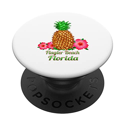 I Love Flagler Beach Florida FL Piña Floral PopSockets PopGrip Intercambiable