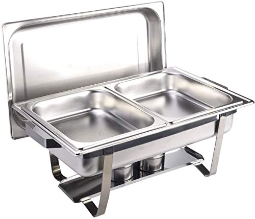 Bc-elec - F433-2 Speisenwärmer Buffetwärmer 2x GN1/2 bain marie mit Deckel, 60x37x29cm – Bild 6