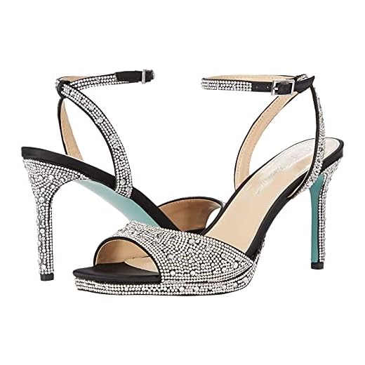Betsey Johnson Blue Women's SB-SUNI Heeled Sandal, Black, 8.5