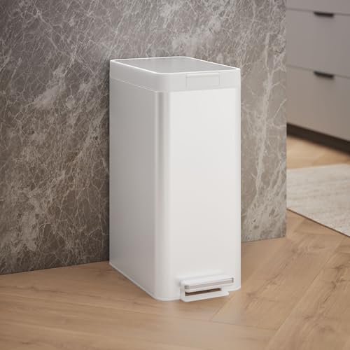 Bote de basura rectangular acero blanco 13 galones Kohler miniatura 2
