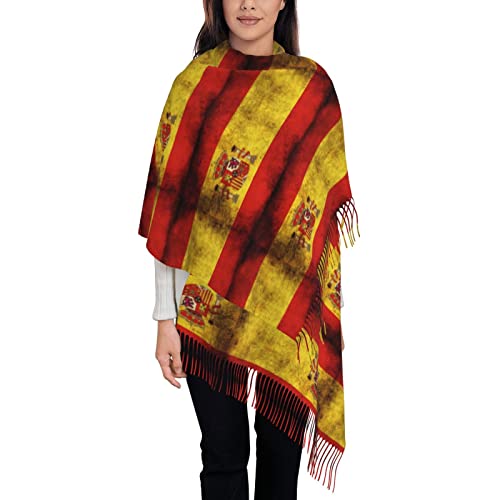 600 Chales Con Borla Bandera Española Mantas Estampada Bufanda Para El Hombro Moda Bufanda De Mantón 72X197Cm