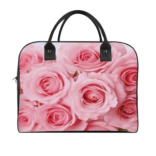 Bolso Tote Rosa con Cremallera y Correa Ajustable de Nylon miniatura 3