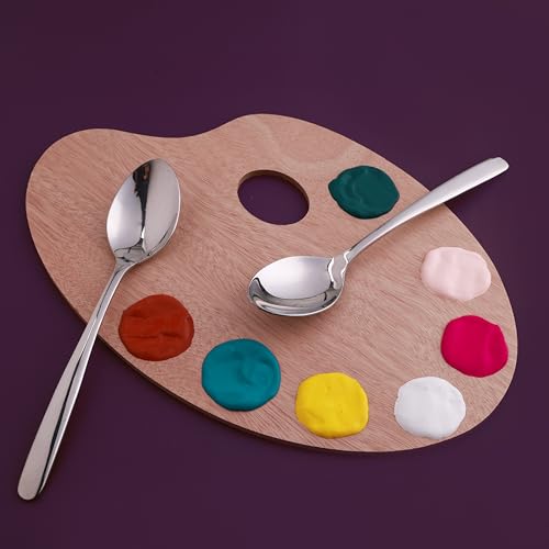 Image of GROX Curve Large Spoon - Set of 6 | Silver | 20 cm | 304 Stainless Steel 18 /8 | Daily Dining Spoon