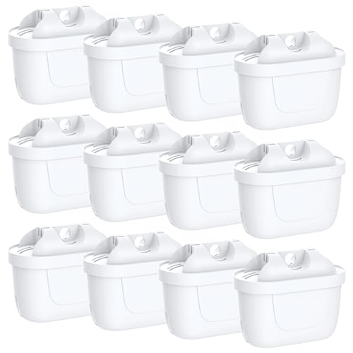 12 Pack of Water Filter Cartridges -Filter Cartridges Compatible with Brita Maxtra+, Brita Style, Merella Cool, Mavea Elemaris XL,Flow Water Tank