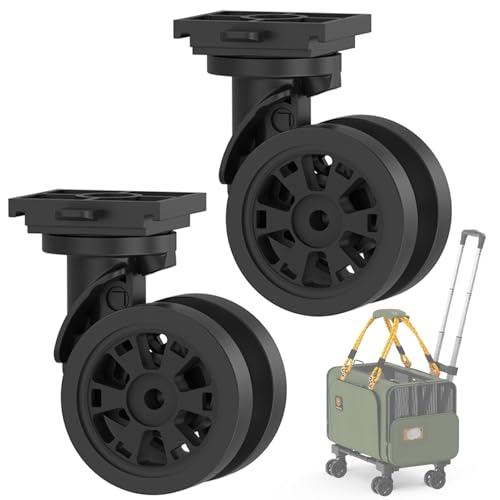 PAWZIDEA Ultra-Quiet Swivel Wheels 2-Pack Fit for Expandable Pet Carrier Quiet Rolling Casters