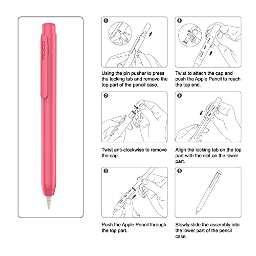 Image of MoKo Pencil Cover Compatible with Apple Pencil 1st Generation, Retractable Tip Cap Pencil Stylus Sleeve for 1st-generation Apple Pencil, Watermelon Red