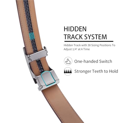 Men's Cowhide Belt, Simple And Versatile For Business And Leisure, Smooth Belt, Brown Leather4