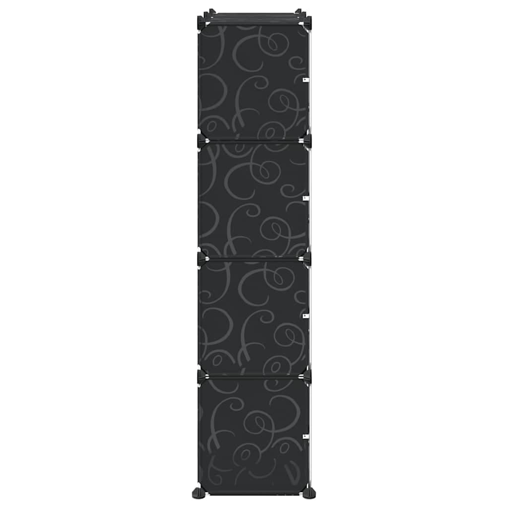 Estantería Cubos 8 Compartimentos PP Negro | Ligero, Resistente al Agua, Fácil de Limpiar, Montaje Rápido, Ideal para Ropa, Zapatos y Libros