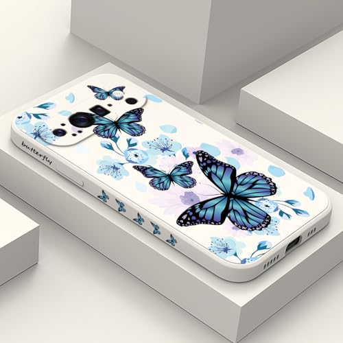 Coque Google Pixel 9 Pro silicone liquide anti-traces blanc papillon