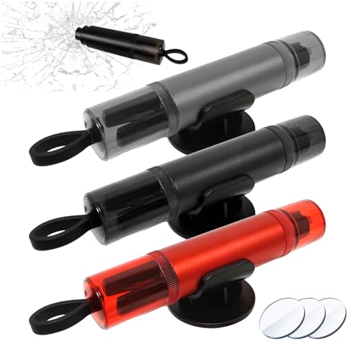 Hlayshing 3 Pcs Safe Pro X Car Emergency Hammer Car Windscreen Breaker 2 in 1 Car Window Breaker Car Escape Tool with Seat Belt Cutter Quick Emergency Window Breaker Escape Safety Hammer