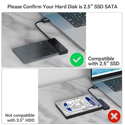 SATA to USB 3.0 Adapter, USB SATA Cable for 2.5 SSD & HDD Internal Hard Drive Reader 5Gbps Data Transfer Converter Support UASP Compatible with Computers, Laptops, Tablets