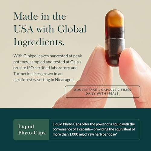 image for Gaia Herbs Agile Mind - Brain & Cognitive Support Herbal Supplements -