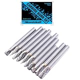 SKWOTZKOFF 10PCS Carbide Burr Set 1/4'Shank 1/4'Head Die Grinder Bits