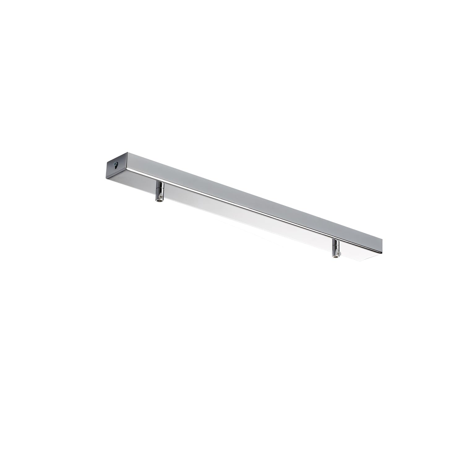 Rosetón rectangular multicavo hierro cromo 2 agujeros riel para lámparas colgantes
