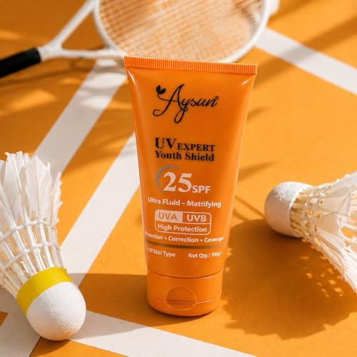 Image of Aysun SPF25 Matte Look Sunscreen, Oil-Free, UVB & UVA Protection, Mattifying Sunscreen For Oily Skin, Water-Resistant, Non-Sticky, Long Lasting, Face Primer - 100 Gm