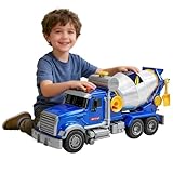 MAJCL Big Cement Mixer Truck Toy with Lights and Sounds for Toddlers, Interactive Construction Vehicle for Boys Age 1-3 3-5, Light-Up Toy Trucks for Kids, Realistic Sound Effects, Model 666-52P