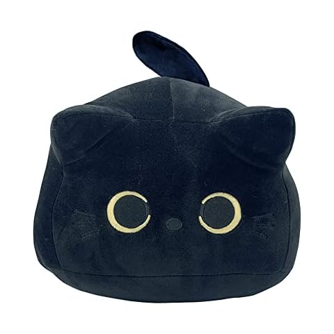 Cojín de peluche negro para gato suave Cover