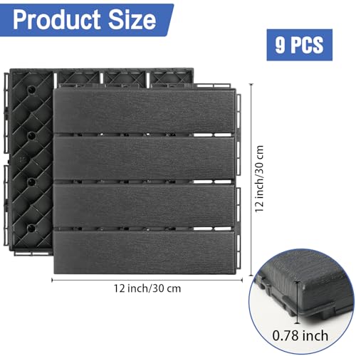 9-Pcs-Plastic-Interlocking-Deck-Tiles-12-x-12-Waterproof-Outdoor-Flooring-Tiles-Deck-Tiles-Interlocking-Outdoor-All-Weather-Use-Patio-Floor-Tiles-for-Balcony-Porch-Poolside-Backyard