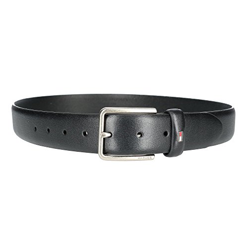 Tommy Hilfiger Men's Smooth Feather Edge Leather Belt, 44, Black2