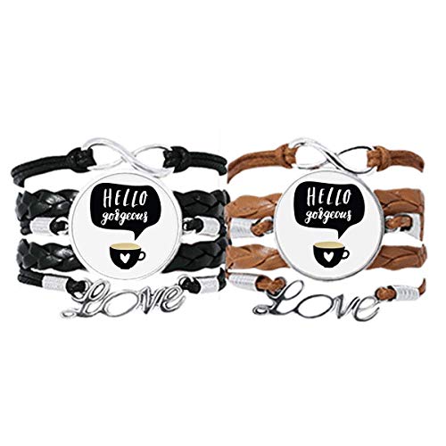 Bracelet en cuir avec citation DIYthinker lot de 2 idéal pour un cadeau de couple
